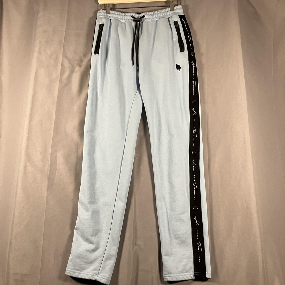 Homme + Femme Jogger Sweatpants Mens Large‎ Light Blue Side Snap Cotton